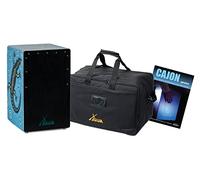 XDrum Design Series Cajon "Gecko" - Cajon design peint à la main avec geckos en Dot Art - Bass Port intégré - Corps en HPL - Effet Snare - incl. sac et école de cajon