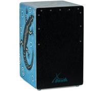 XDrum Design Series Cajon "Gecko" - Cajon design peint à la main avec geckos en Dot Art - Bass Port intégré - Corps en HPL (High Pressure Laminate) - Teppich de caisse claire fixé en permanence