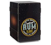 XDrum Design Series Cajon "Rum" - Cajon design avec impression vintage - Bass Port intégré - Corps en HPL effet caisse à bananes - Teppich de caisse claire fixé en permanence