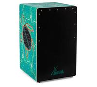 XDrum Design Series Cajon "Turtle" - Cajon design peint à la main avec tortues en Dot Art - Bass Port intégré - Corps en HPL (High Pressure Laminate) - Teppich de caisse claire fixé en permanence