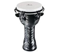 XDrum Djembe Silver Brush 50cm Djembe en PVC - Corps en plastique avec système d’accord traditionnel - Peau synthétique aspect naturel - Argenté