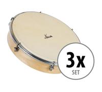 XDrum HTM-12S Tambourin 12"" avec Peau Naturelle Lot de 3