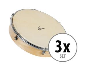 XDrum HTM-12S Tambourin 12"" avec Peau Naturelle Lot de 3