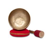 XDrum Omshanti Bol Tibétain 17 cm Ensemble Complet - Poids : 900g - fait main en Inde - idéal pour la méditation et la thérapie - avec coussin et maillet assortis
