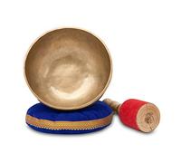 XDrum Omshanti Bol Tibétain 22 cm Ensemble Complet - Poids : 1500g - fait main en Inde - idéal pour la méditation et la thérapie - avec coussin et maillet assortis