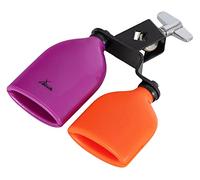 XDrum PB3-VTOG Bloc de Percussion Dual, En plastique incassable, 5 mm) | Deux blocs accordés différemment sur un support, Montable sur rods jusqu’à 3/8" de diamètre (9, 5 mm), Couleur: Violet/Orange