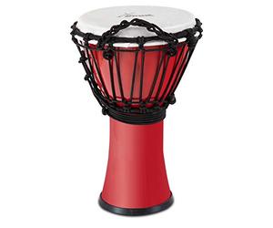 XDrum Primero Junior Djembe 31 cm en PVC - Corps en plastique avec système d’accordage traditionnel - Compacte et légère, idéale pour enfants et débutants - rouge