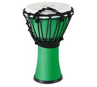 XDrum Primero Junior Djembe 31 cm en PVC - Corps en plastique avec système d'accord traditionnel - Compacte et légère, idéale pour enfants et débutants - vert