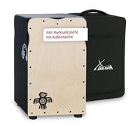 XDrum Pro Cajon Peruana Ash (2 plaques de frappe en bouleau et frêne, fonction Snare On/Off côté bouleau, hauteur 50 cm, sac à dos inclus)