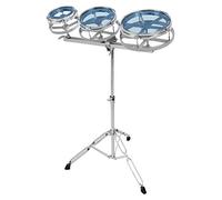 XDrum Rototom Set, Tailles: 6", 8" et 10", Hardware double-arceau | 8" et 10", Accordable par rotation, Pied réglable, 4 vis de tension par tom, Cerclage robuste, Peaux en plastique bleues