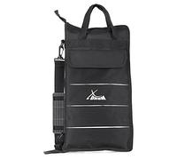 XDrum Sacoche Pour Baguettes Large - Grand Sac Robuste Pour Drumsticks - 6 Compartiments Intérieurs Séparés - Poche Extérieure Surpiquée - Sangle D'épaule Réglable - Noir