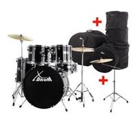 XDrum Semi 20 batterie studio Noir XL SET incl. pied perche cymbale + cymbales crash + housses G