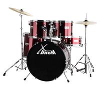 XDrum Semi 22" Standard Batterie Lipstick Red - 22" BD, 12" TT, 13" TT, 16" FT, 14" SD - incl. École - Rouge