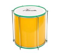 XDrum SSD-1616 Surdo Samba Drum - grosse caisse brésilienne - caisse en aluminium - 6 tirants - taille : 16" x 16" - jaune-vert