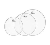 XDrum Transparent SET 10" 12" 14", Peaux simples couches transparentes | Set avec 10", Son ouvert avec attaque marquée, La peau de batterie au meilleur prix