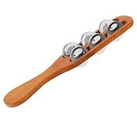 XDrum TS-1 Baguette Tambourin - Baguette en bois - 6 paires de jingles en acier - Baguette avec poignée ergonomique idéale pour enfants - Longueur : 29,5 cm - Naturel
