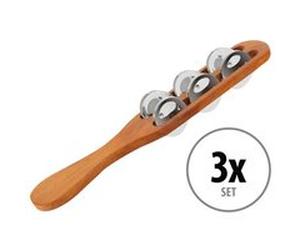 XDrum TS-1 bâton tambourin bois nature set de 3 G