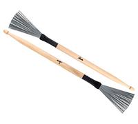 XDrum WTD-1L Wire Tap Drumstick Brushes longs (combinaison baguette-balayette jazz, balayette et baguette en un, polyvalent, longueur totale : 37 cm, largeur de la balayette : 6,5 cm)