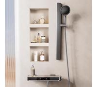 XDSMB Mitigeur Baignoire Gris en Cascade Mural 5 Mode Robinet de Baignoire avec Douchette à Main,gris