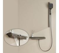 XDSMB Mitigeur Bain Douche Mural en Cascade Monocommande Robinets de Douche et de Baignoire,gris