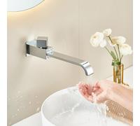 XDSMB Mitigeur Lavabo Salle de Bain Cascade Robinet Mural Eau Froide 1/2 Rotation a 360° Robinet Lave Main,Chromé