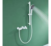 XDSMB Robinet de Baignoire Mural avec Douchette 2 Trous Mitigeur Cascade Baignoire Monocommande,Blanc