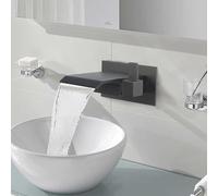 XDSMB Robinet Mural Lavabo Salle de Bain Gris Robinet Cascade Eau Froide Monocommande,gris
