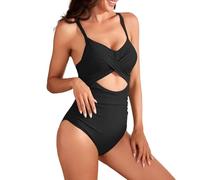 XDSP Maillot de Bain Femme 1 Pièces Bain Slim Grande Taille Bikini athlétique Maillot Monokinis D'été Sexy Dos Découvert Col en U Swimsuit Elégant Swimwear Plage Océan Surf Plongeon