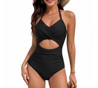 XDSP Maillot de Bain Femme 1 Pièces Bain Slim Grande Taille Bikini athlétique Maillot Monokinis D'été Sexy Dos Découvert Col en U Swimsuit Elégant Swimwear Plage Océan Surf Plongeon