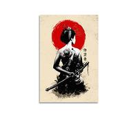 XDTIOPIMY Poster d'art asiatique rétro - Décoration murale japonaise contemporaine - Décoration asiatique - Peinture sur toile - Sans cadre - Dimensions : 61 x 91 cm