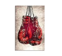 XDtiopiMY Poster sur toile avec gants de boxe rouges vintage pour salon, chambre à coucher, bureau, sans cadre 40,6 x 61 cm