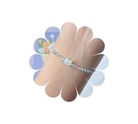 Xduargs Bracelet bohème mignon chat rose extensible tressé vintage fausse pierre de lune animal chaîne esclave réglable bijoux pour femme, Zinc