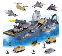 XDUOYJOY Jouets de transport d'avions militaires, jouets de l'armée avec 10 véhicules