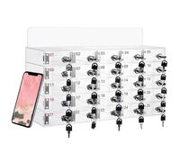 XDXINY Armoire pour téléphone portable 12/24/36/48/60 compartiments avec poignée de transport, serrure, en aluminium pour montage mural ou sur bureau - Idéal pour école, bureaux (Transparent B, 25