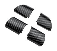 XÉBRAD 4 pièces ensemble autocollant de couverture de revêtement d'habillage de volant intérieur de voiture en fibre de carbone, for Ford, for Focus MK2 2005-2011, accessoires de décoration autocollan