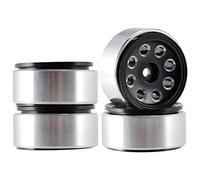 XEBRAD 4 pièces, for Hot Wheels, Jantes à Billes en métal de 1,0 Pouce, pneus 1/24 RC Crawler RC Car, for Axial, SCX24 90081, for RGT,(2405SR Black)