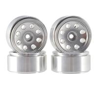XEBRAD 4 pièces, for Hot Wheels, Jantes à Billes en métal de 1,0 Pouce, pneus 1/24 RC Crawler RC Car, for Axial, SCX24 90081, for RGT,(2405SR Silver)