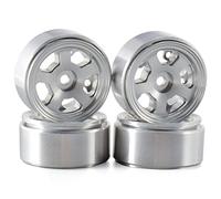 XEBRAD 4 pièces, for Hot Wheels, Jantes à Billes en métal de 1,0 Pouce, pneus 1/24 RC Crawler RC Car, for Axial, SCX24 90081, for RGT,(2403SR Silver)