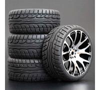 XEBRAD 4 pièces, for HSP, for HPI Racing, pneus, Jantes en métal, 4 pièces, Voiture Tout-Terrain RC 1/10 HSP 94123/94103/94122 D4/D3 FW06 7y-h(7Y-H-8003)