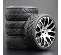 XEBRAD 4 pièces, for HSP, for HPI Racing, pneus, Jantes en métal, 4 pièces, Voiture Tout-Terrain RC 1/10 HSP 94123/94103/94122 D4/D3 FW06 7y-h(7Y-H-6086)