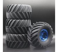 XEBRAD 4Pcs RC 1:10, for Monster, Pneus en Caoutchouc for Camion Pneus + Jante ABS 0703-3003, for HPI, for HSP,(Blue)