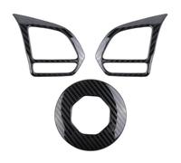 XEBRAD Cadre de décoration de Garniture de Volant en Fibre de Carbone en métal de Voiture, for MG, ZS EV HS, for MG,6, for MG,5 EZS 2018-2021 Accessoires Autocollant pour Volant de Voiture