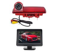 XEBRAD Caméra de recul à 170 degrés avec feu stop et moniteur 4,3 pouces, for Renault, Trafic, Opel, Vaxhall Vivaro Custom 2014 Remplacement de la caméra des feux stop de voiture