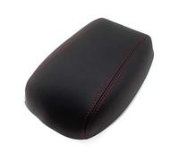 XEBRAD Couvercle de boîte console d'accoudoir central, garniture autocollante en cuir microfibre, for Toyota, for Corolla, 2014 2015 2016 2017 2018 Intérieur voiture Housse d'accoudoir(Black with red)