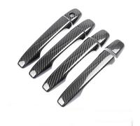 XEBRAD Couvercle de poignée de porte en Fiber de carbone chromé, accessoires de style de voiture, for citroën, C4, C4, PICASSO C6, Peugeot, 207, 308, 407 Couvre-poignée de porte en fibre de carbone(Sc