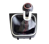 XEBRAD Couvercle de pommeau de levier de vitesse de voiture, for VW, for Golf, 6 MK6 GTI GTD R20 2009-2013, stylo de poignée de démarrage de guêtre Cache-soufflet de levier de vitesse(BLACK 6 Speed)