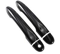 XEBRAD, for Renault, Clio IV Clio 4 Lutecia 2012-2019 Couvercle de poignée de Porte de Voiture en Fibre de Carbone Brillant 2013 2014 2015 Couvre-poignée de Porte de Voiture(Black 1key 0 Button)