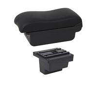 XEBRAD for VW, for, boîte d'accoudoir en Cuir, Repose-Bras, Console Centrale, Support de Verre, Chargement USB, Accessoire de Voiture, boîte d'accoudoir Accoudoir de Voiture(Black C2 Black Line)