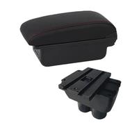 XEBRAD For VW, for Touran, for Caddy, boîte d'accoudoir de voiture boîte de rangement de Console centrale centrale avec interface USB accessoires de voiture Accoudoir de voiture(BLACK B1 Red Line 3usb