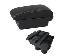 XEBRAD For VW, for Touran, for Caddy, boîte d'accoudoir de voiture rangement Console centrale avec interface USB accessoires Unité de rangement pour cabine de voiture(BLACK B3 White Line 3usb)